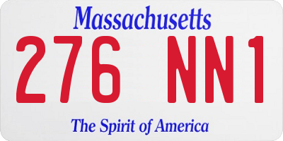MA license plate 276NN1