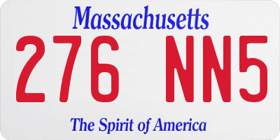MA license plate 276NN5