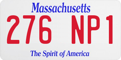 MA license plate 276NP1