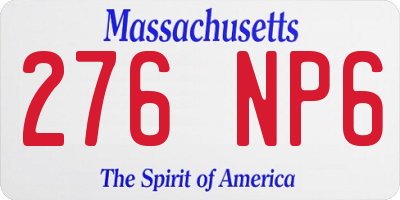 MA license plate 276NP6