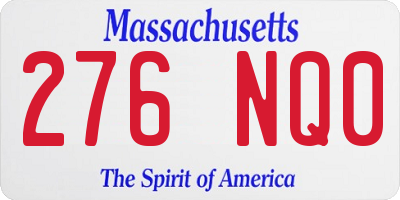 MA license plate 276NQ0
