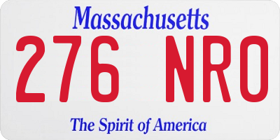 MA license plate 276NR0