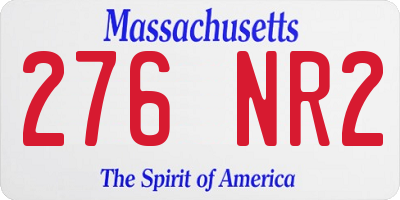 MA license plate 276NR2