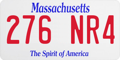 MA license plate 276NR4