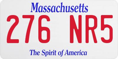 MA license plate 276NR5