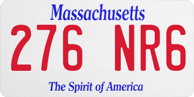 MA license plate 276NR6