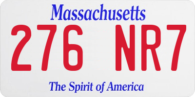 MA license plate 276NR7