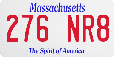 MA license plate 276NR8