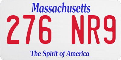 MA license plate 276NR9