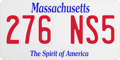 MA license plate 276NS5