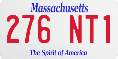 MA license plate 276NT1
