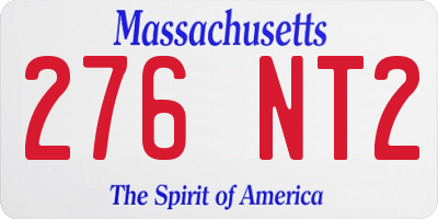 MA license plate 276NT2