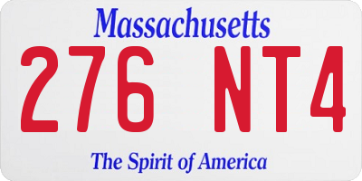 MA license plate 276NT4