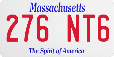 MA license plate 276NT6