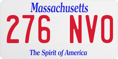 MA license plate 276NV0