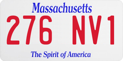 MA license plate 276NV1