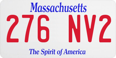 MA license plate 276NV2