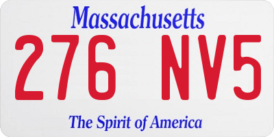 MA license plate 276NV5