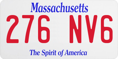 MA license plate 276NV6