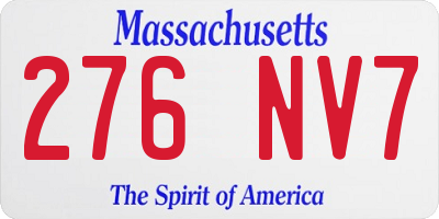 MA license plate 276NV7