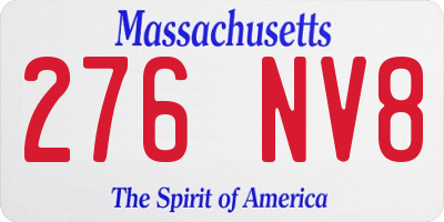 MA license plate 276NV8