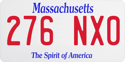 MA license plate 276NX0