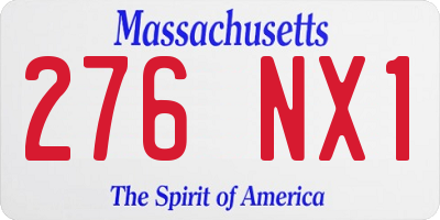 MA license plate 276NX1