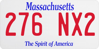 MA license plate 276NX2