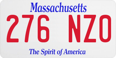 MA license plate 276NZ0