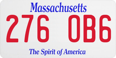 MA license plate 276OB6