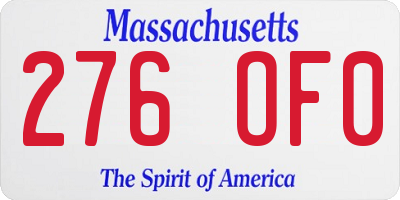 MA license plate 276OF0