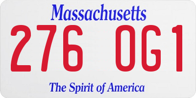 MA license plate 276OG1
