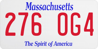 MA license plate 276OG4