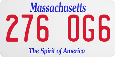 MA license plate 276OG6