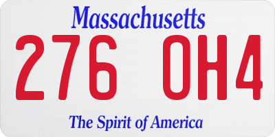 MA license plate 276OH4