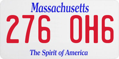 MA license plate 276OH6