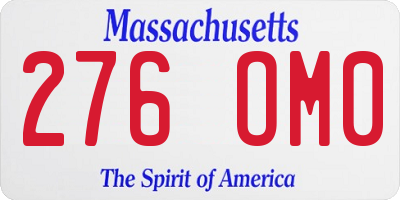 MA license plate 276OM0