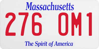 MA license plate 276OM1