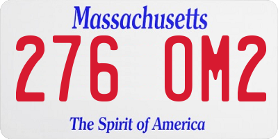 MA license plate 276OM2