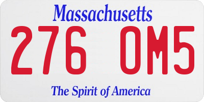 MA license plate 276OM5