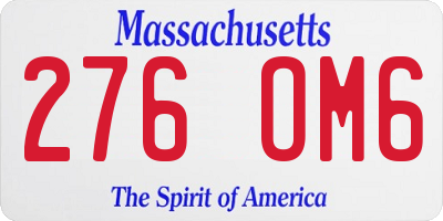 MA license plate 276OM6