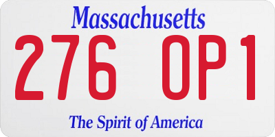 MA license plate 276OP1