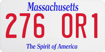 MA license plate 276OR1