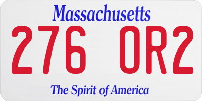 MA license plate 276OR2