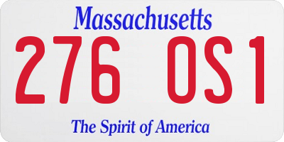 MA license plate 276OS1