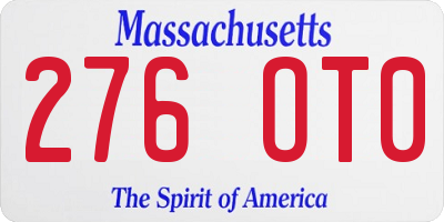 MA license plate 276OT0