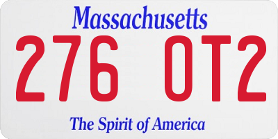 MA license plate 276OT2