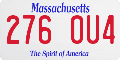 MA license plate 276OU4