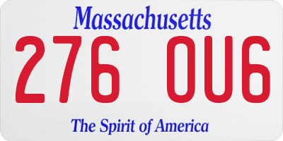 MA license plate 276OU6