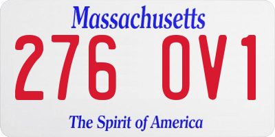 MA license plate 276OV1